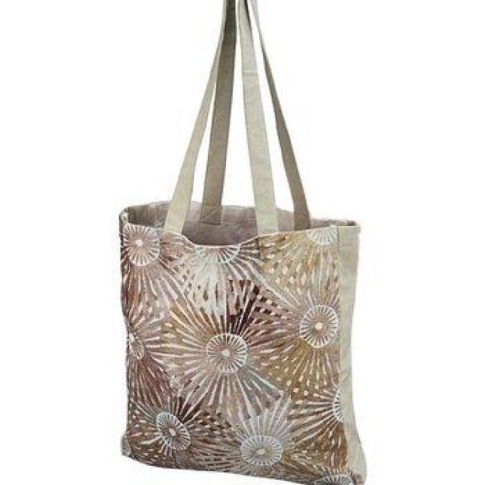 NWT Tan & Gray Abstract Stella Tote